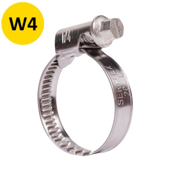 SERFLEX Fascetta Stringitubo Banda Piena N.9 in Acciaio INOX Aisi 304 (W4)